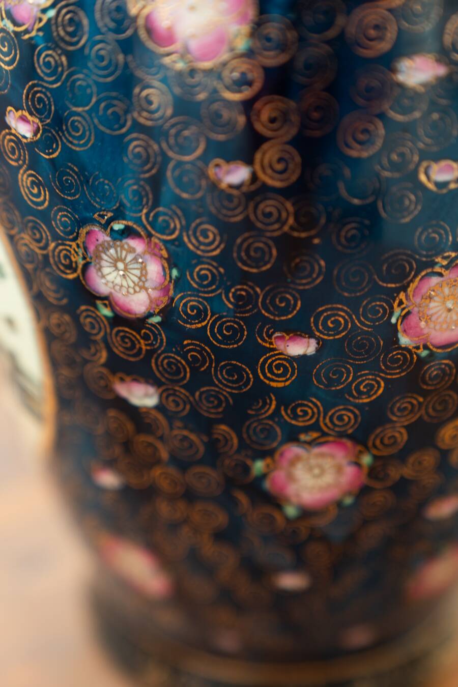 Antique Japanese porcelain vases, Meiji period, 19th century, oriental porcelain art, in