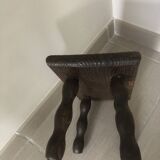 Small wooden bench with beaded legs