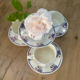 Tasses et soucoupes art déco Badonviller motif « tulipes «