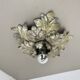 rare 36cm silver tone Metal Florentiner Leaf Theatre Ceiling Light, Italy