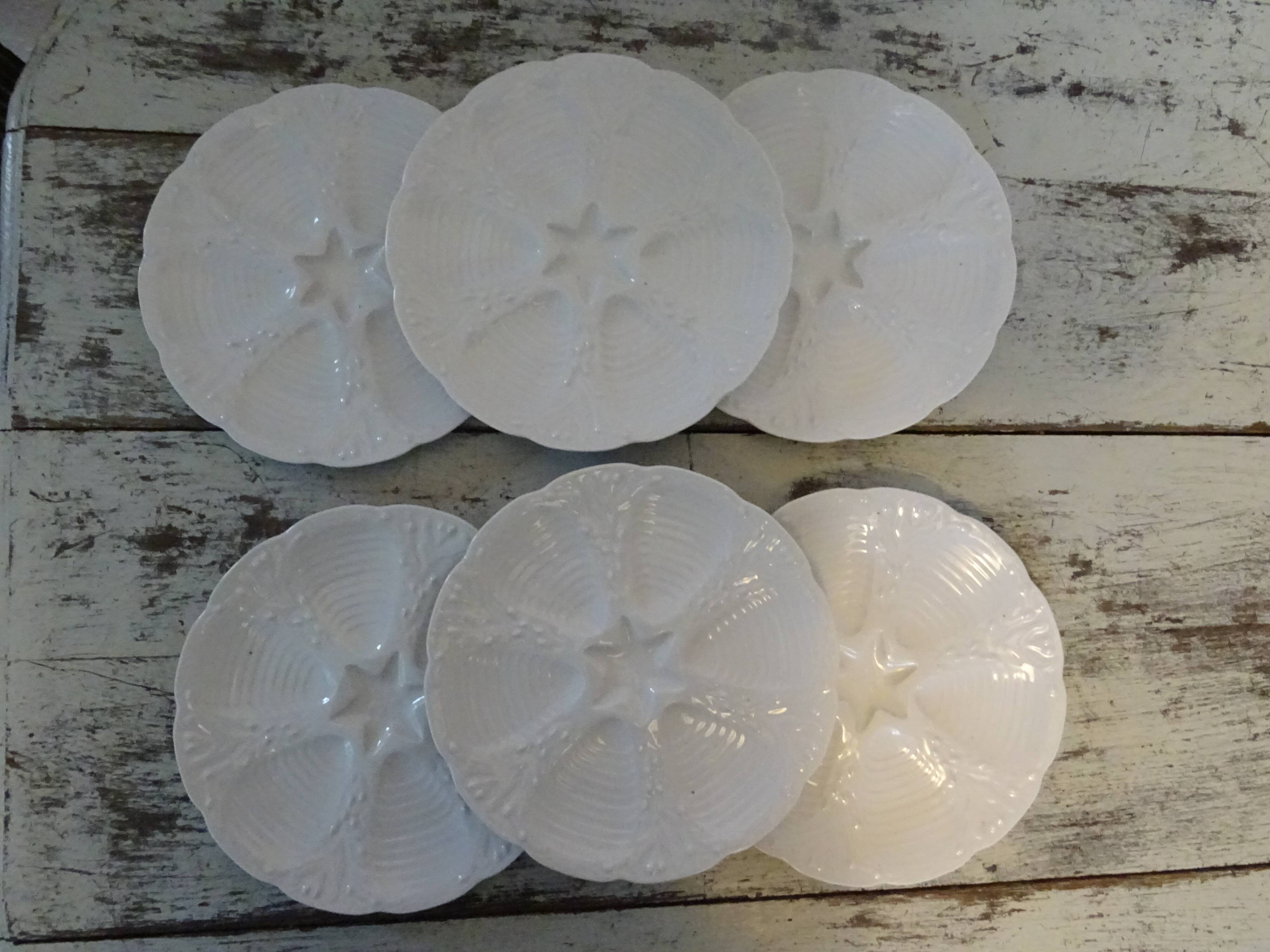 6 oyster plates 30123 porcelain white cnp france
