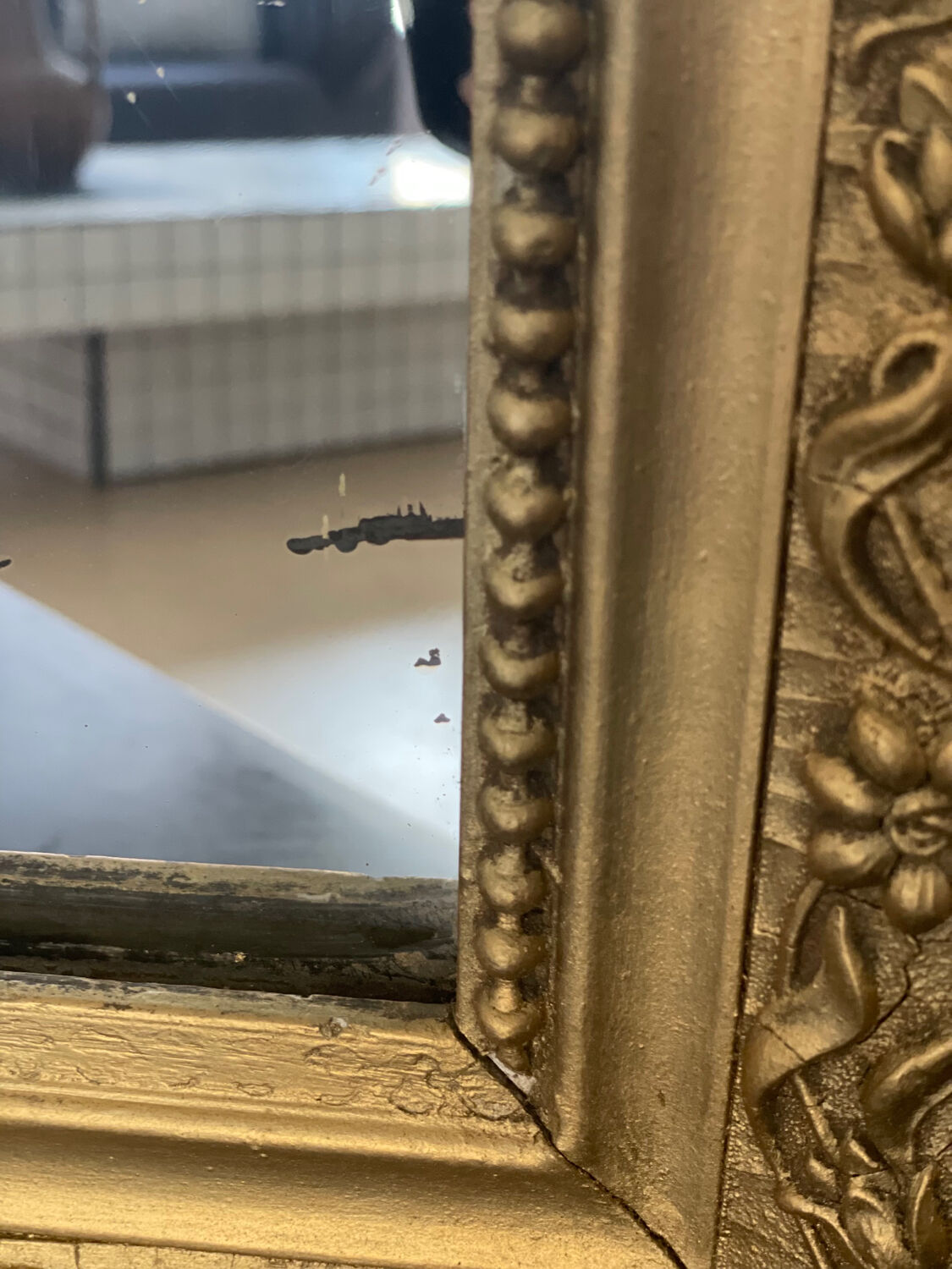 Antique Louis-Philippe carved mirror 90x65 cm