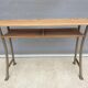 Double desk of schoolboy wood metal vintage curved base