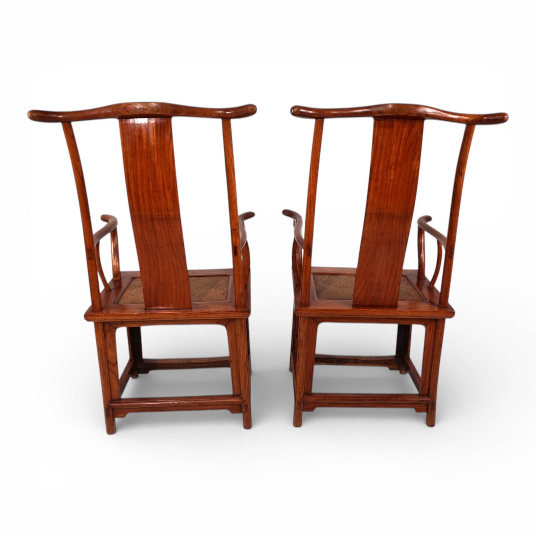 Set of 2 Chinese high-backed armchairs in the style of the Ming Dynasty, 19