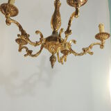 Bronze vintage five-pointed chandelier