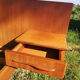Vintage double double bed Exotic wood built-in hanging bedside tables