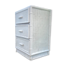 small white rattan cabinet 3 drawers