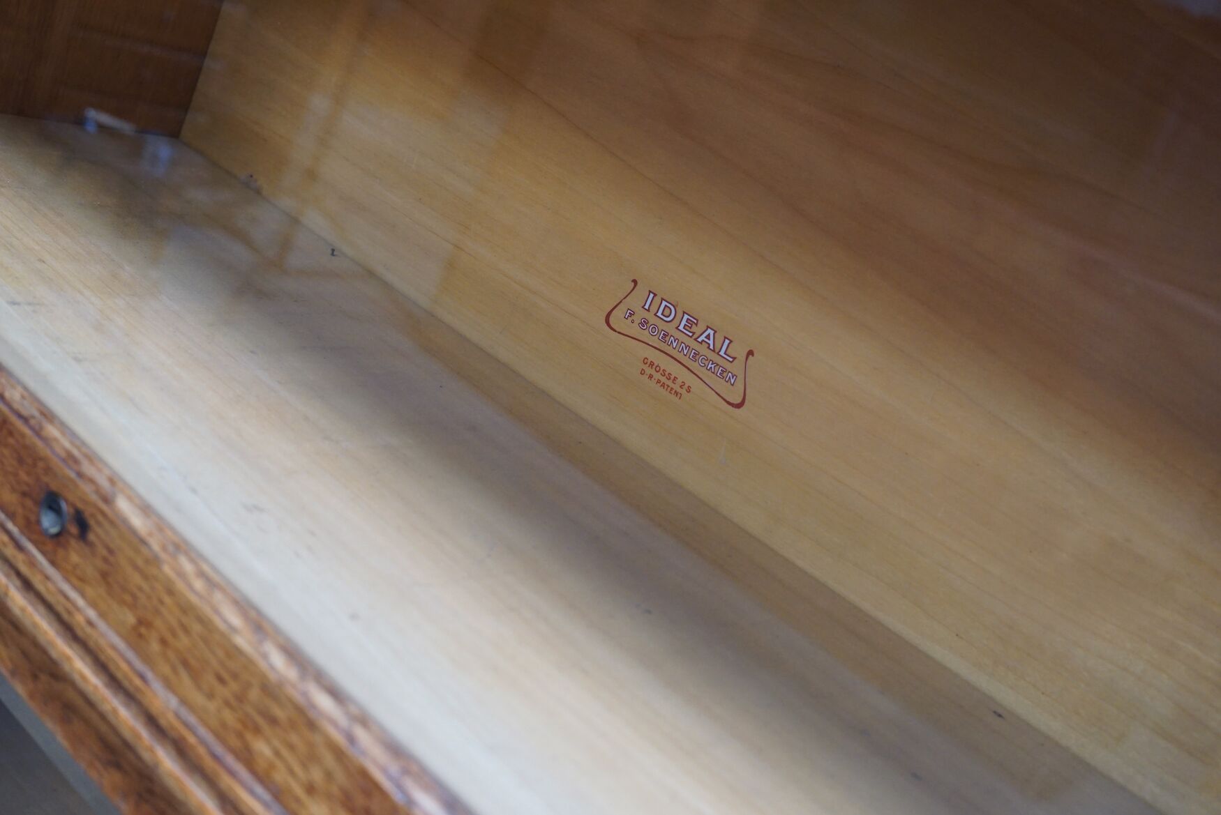 German oak bookcase with folding doors, ca 1900