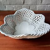 Large white twisted ceramic basket