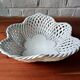 Large white twisted ceramic basket