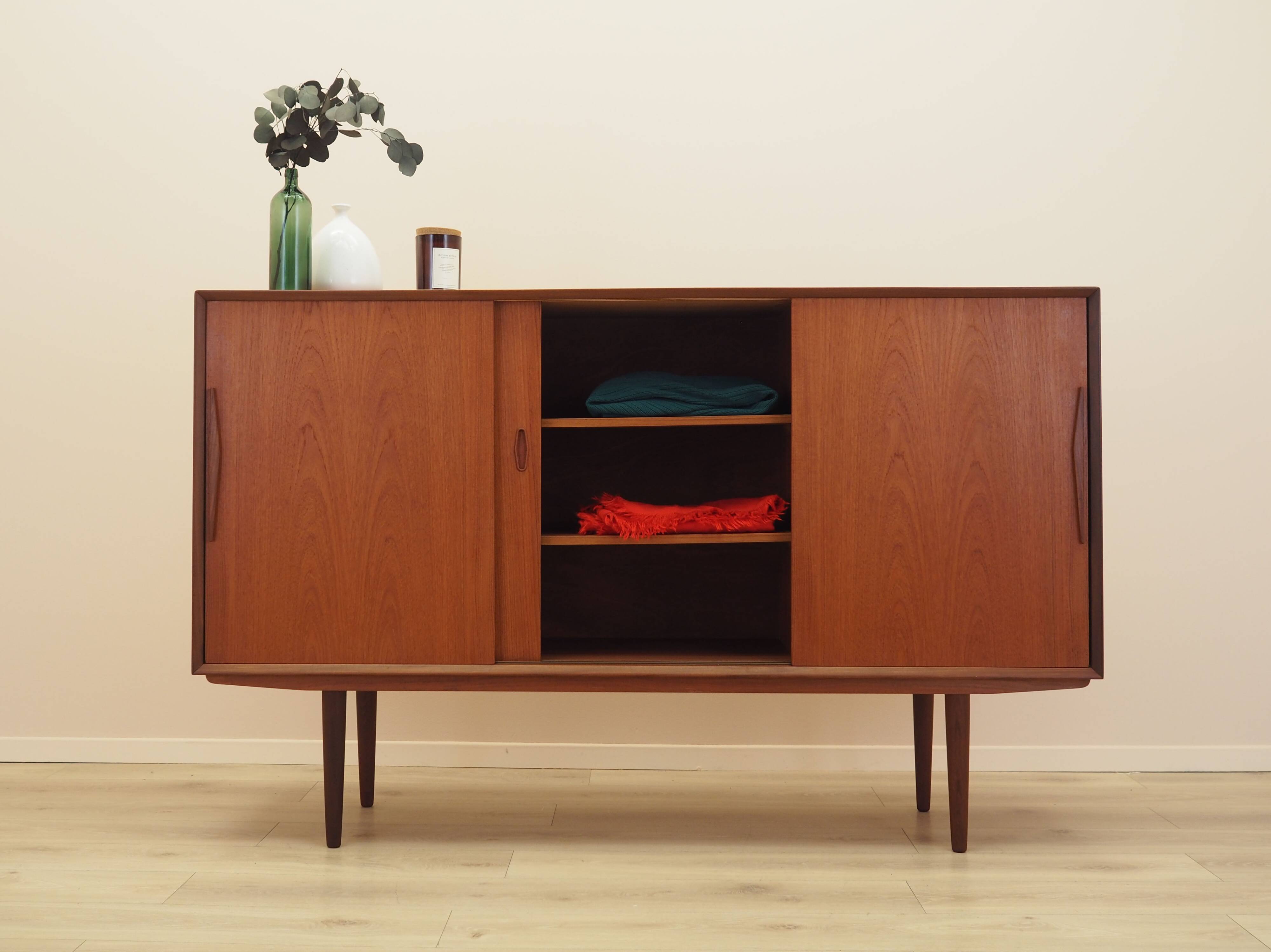 Teak highboard with bar section, Denmark, 1960s