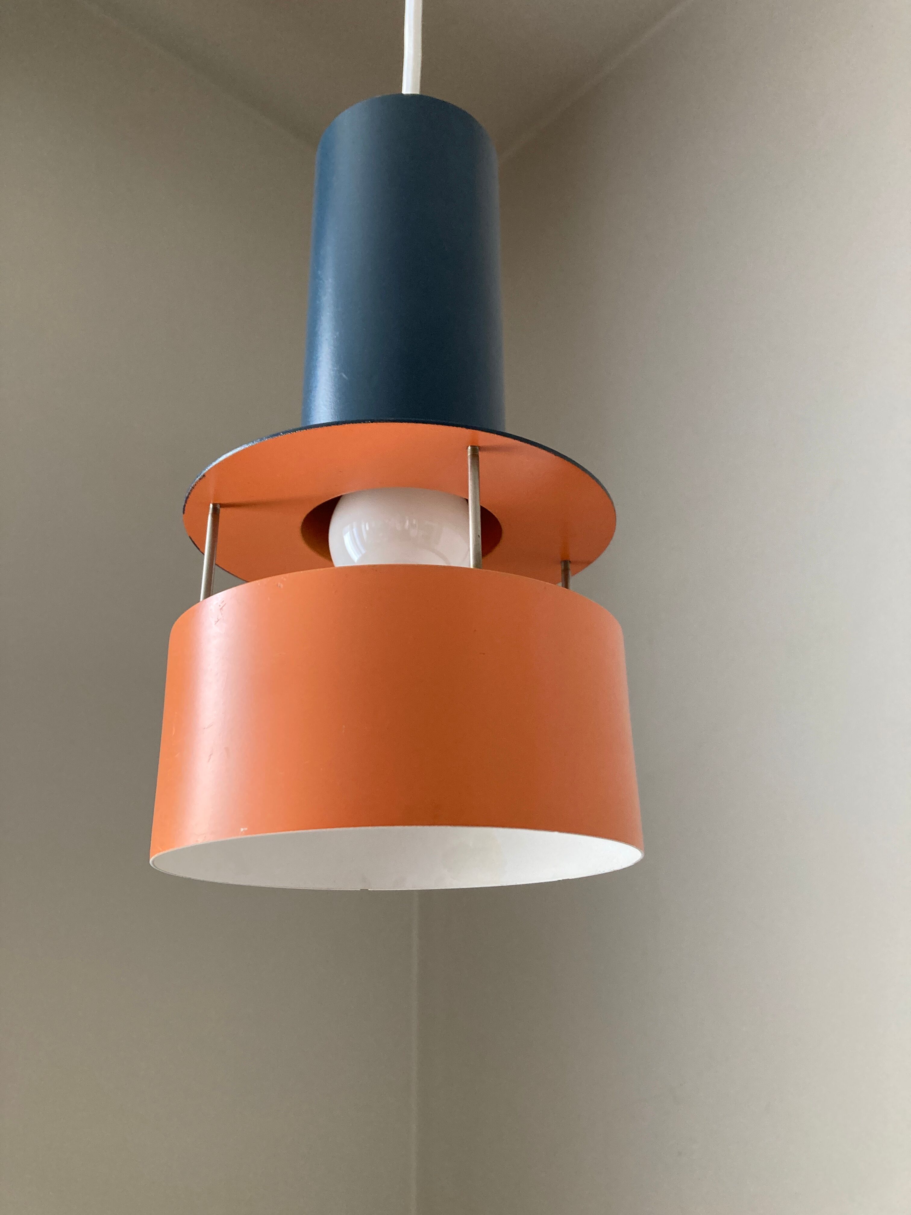Scandinavian horn belysning pendant lamp. 1960