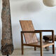 Fauteuil en bois naturel (teck) design minimaliste