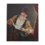 Femme huile sur toile signée