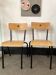 Pair of renovated school chairs with star pattern