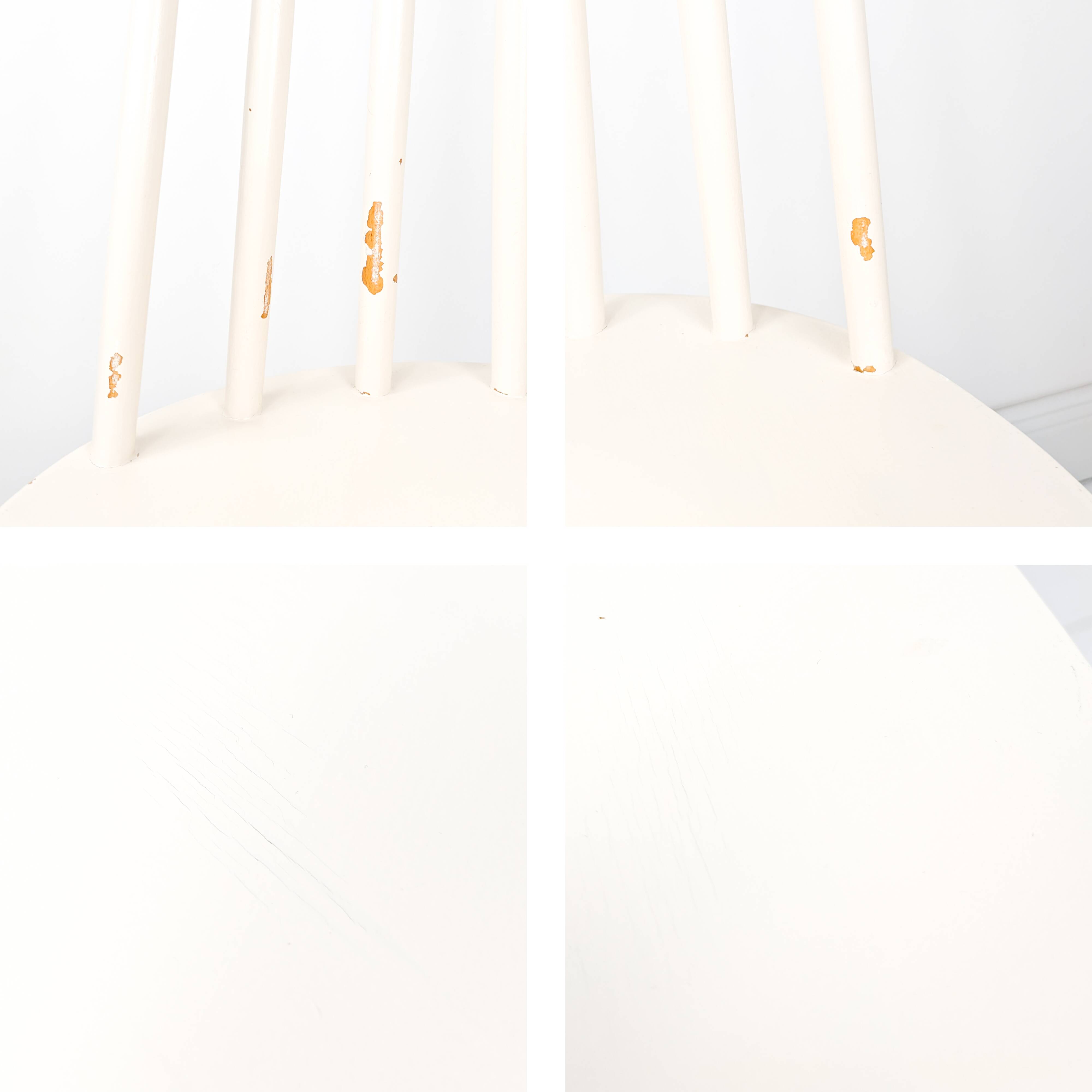 Chaise de soutien vintage blanc cassé Mid Century Retro Skandi Scandinave Kitchen Chair Salle à mang