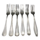 6 mismatched old silver metal forks for a chic table