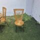 Wicker and black metal dining set