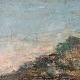 Mediterranean port, oil on canvas knife technique