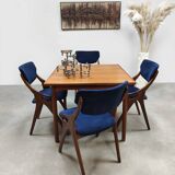 Vintage Danish Square Extendable Teak Dining Table