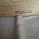 Round coffee table in solid oak and slate / signed Motard