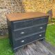 Vintage black patina chest of drawers