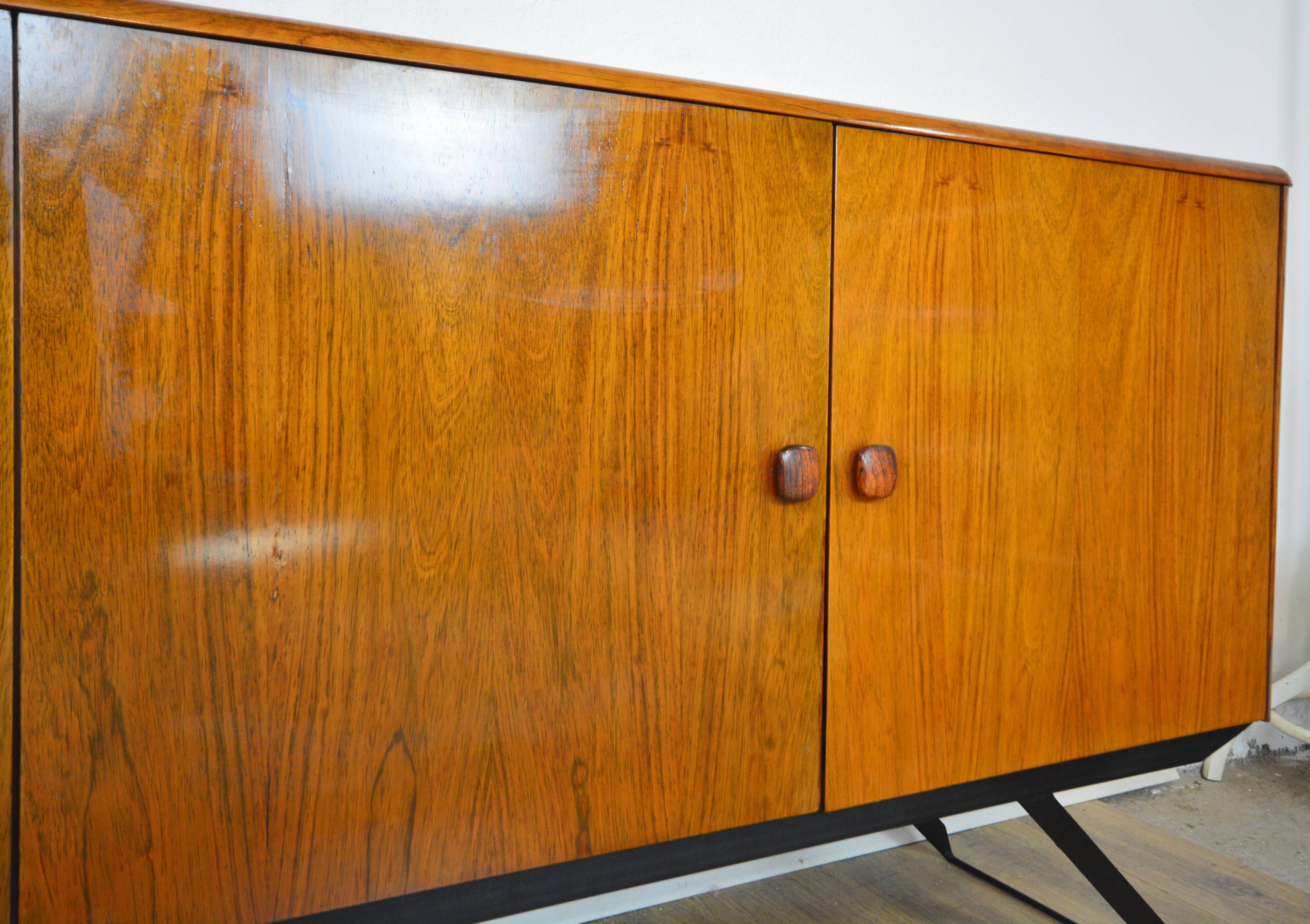 Scandian rosewood and metal sideboard