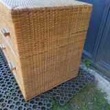 Chest of drawers rattan bamboo 2 drawers