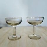 Set of 2 old champagne glasses