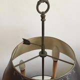 Lampe bouillotte 3 lumières en bronze massif de style Louis XVI