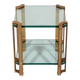 Peter Ghyczy T24 side or coffee table double glass 70s design 40x40x45