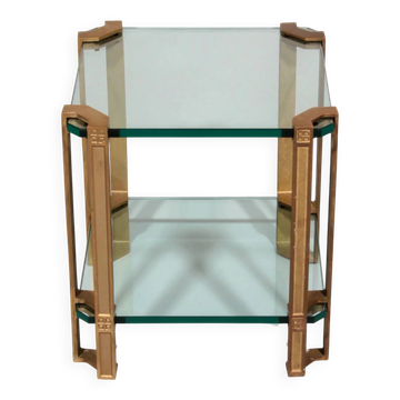 Peter Ghyczy T24 side or coffee table double glass 70s design 40x40x45