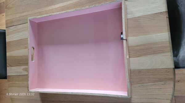 Grand plateau en bois de manguier rose