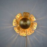 Brass plate flower sconce by Svend Aage Holm-Sörensen for Holm-Sörensen, Denmark.