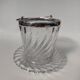 Ice bucket and its plate in Baccarat crystal, bamboo model.