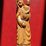 Holy Virgin and Child in wood 31 cm popular art late 19th century early 20th century