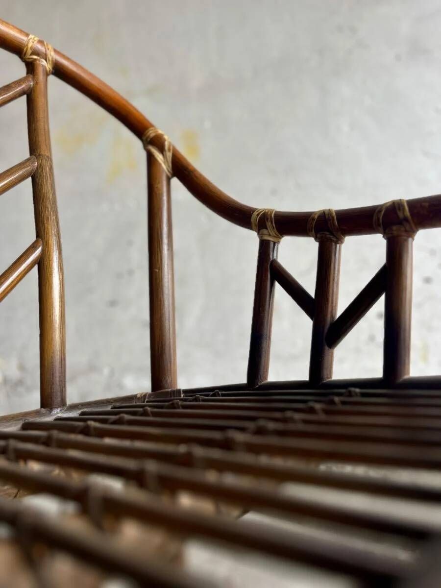 Rare ensemble de fauteuils en rotin McGuire des années 1970