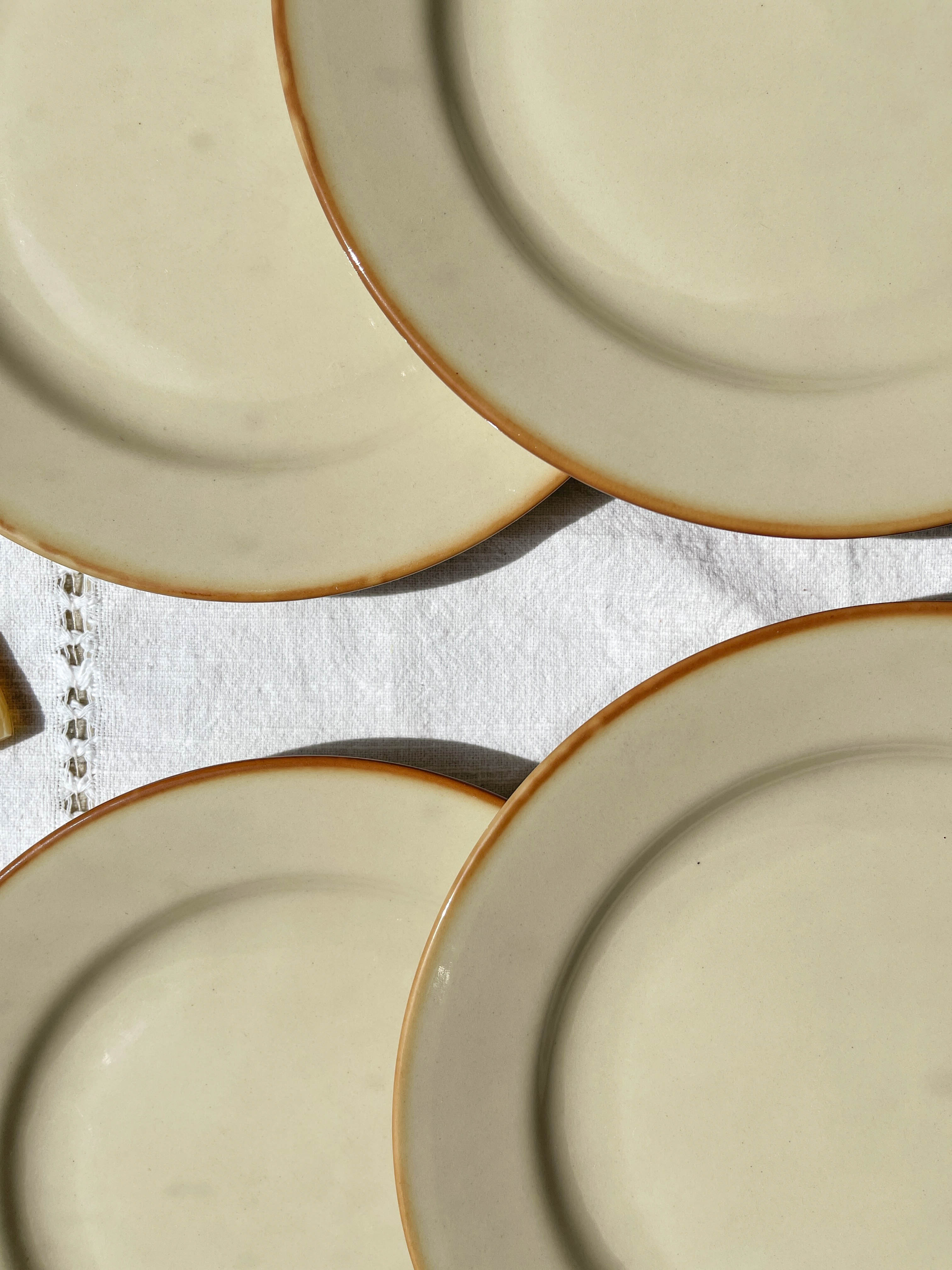 6 Flat plates in beige sandstone Tulowice Poland 1970