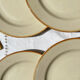 6 assiettes plates en grès beige Tulowice Poland 1970