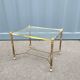 Old coffee table side metal gilded top glass style Louis XVl