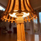 Small vintage rattan lamp