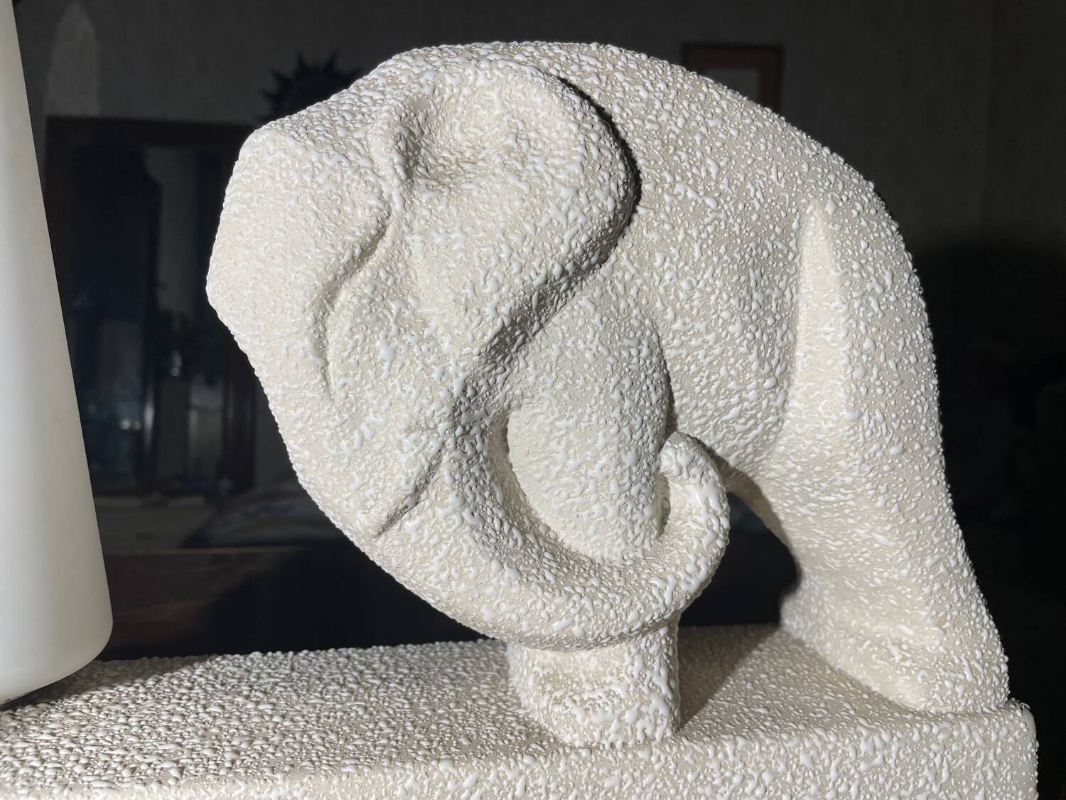 Art Deco Cubist Lamp – Primavera Workshop, Printemps. Vintage design with elephant