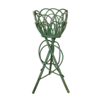 Vintage bamboo and rattan plant holder from the 50/60s