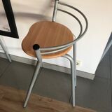 set of 5 stool year 80 in wood and metal