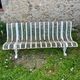 Public bench, street furniture, wrought iron garden bench