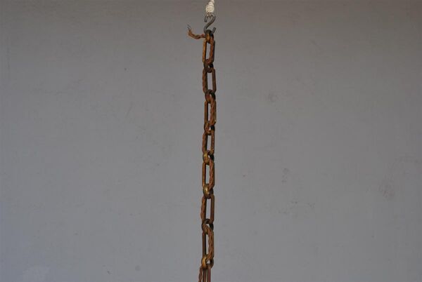 Lustre pampilles doré époque fin XIXème 6 feux