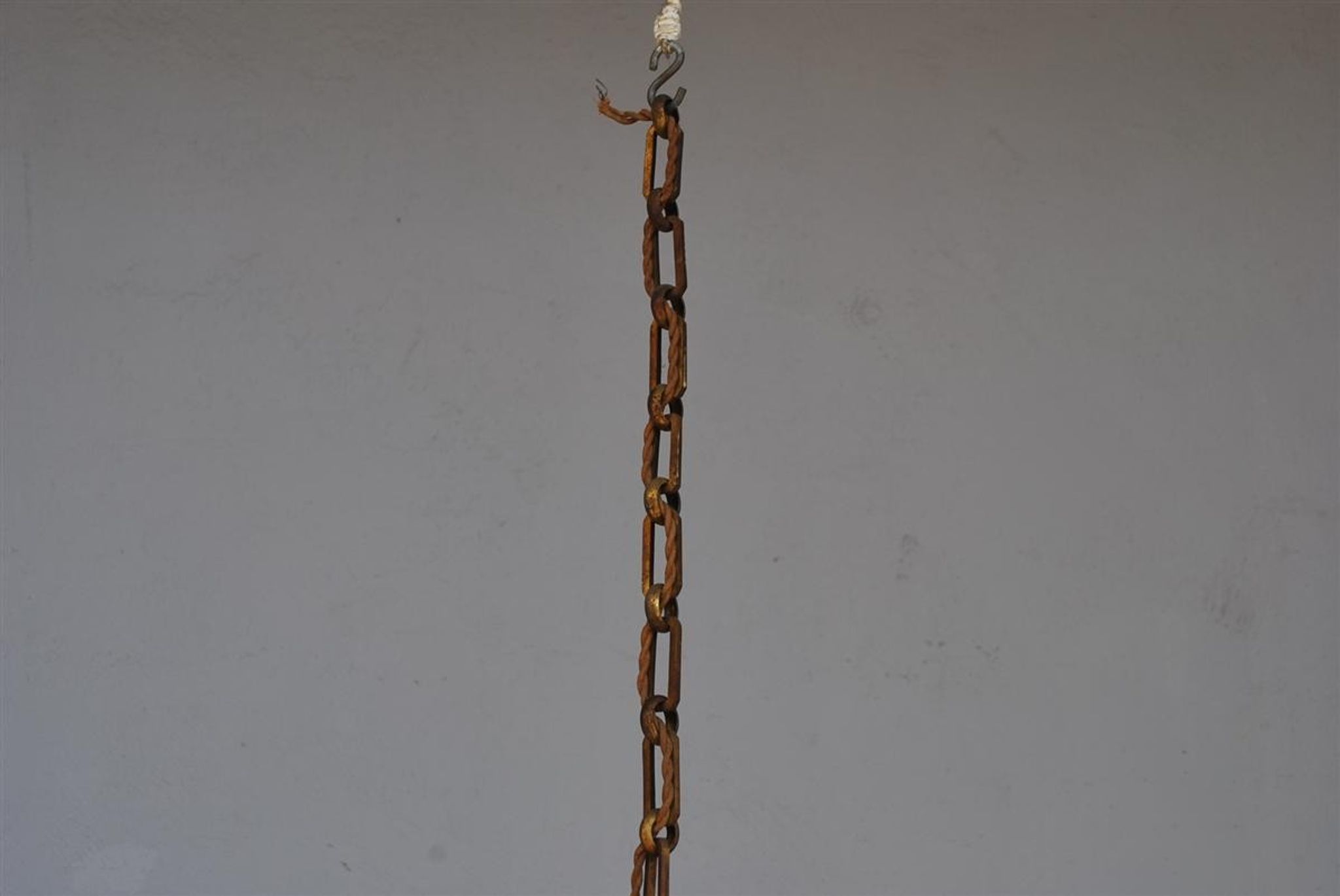 Lustre pampilles doré époque fin XIXème 6 feux