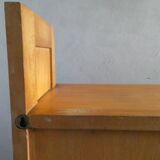 Light wood wall-mounted secretary from the 60s