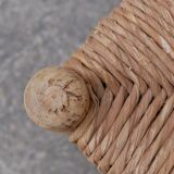 Wood and straw vintage bench