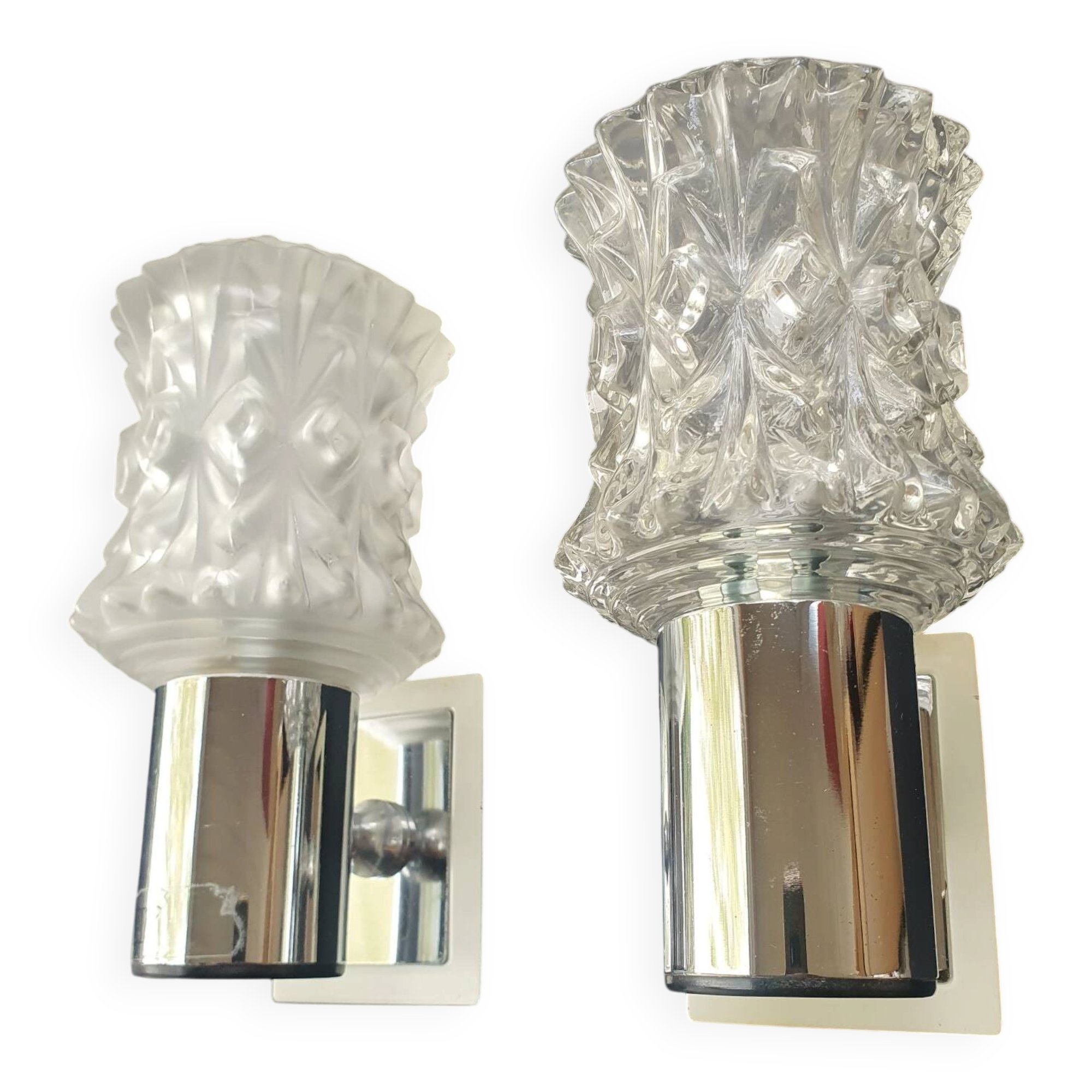 Pair of vintage Italian chrome wall lights by Targetti 1970